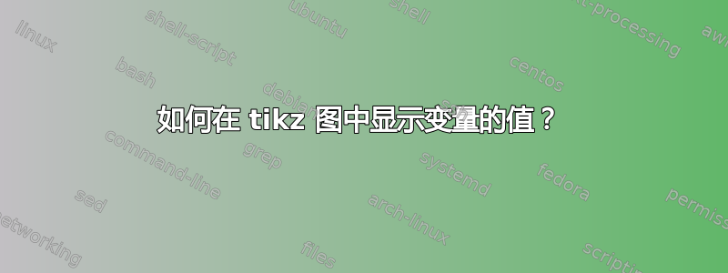 如何在 tikz 图中显示变量的值？