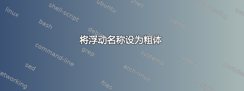 将浮动名称设为粗体