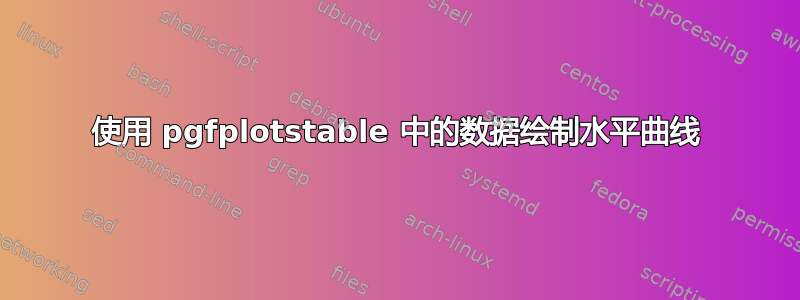 使用 pgfplotstable 中的数据绘制水平曲线