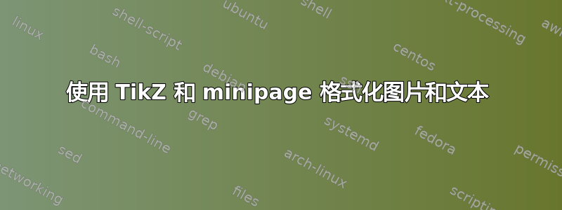 使用 TikZ 和 minipage 格式化图片和文本