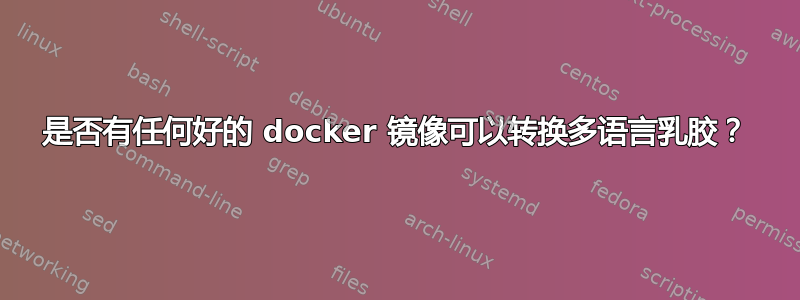 是否有任何好的 docker 镜像可以转换多语言乳胶？