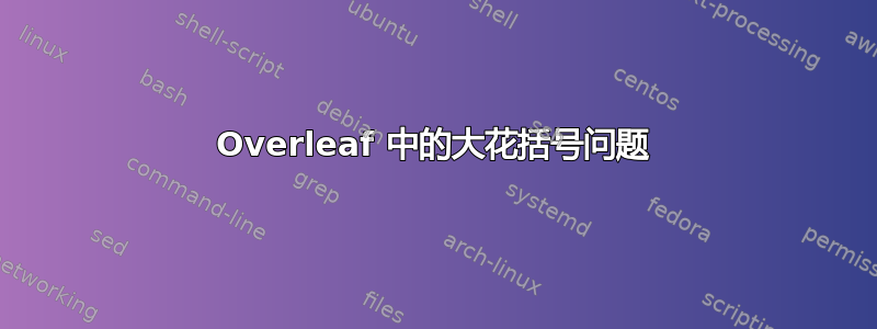 Overleaf 中的大花括号问题