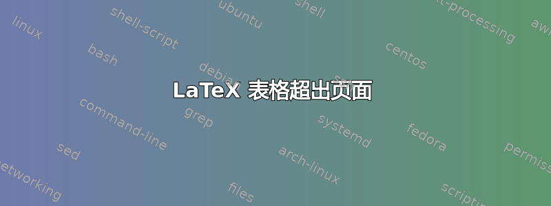 LaTeX 表格超出页面