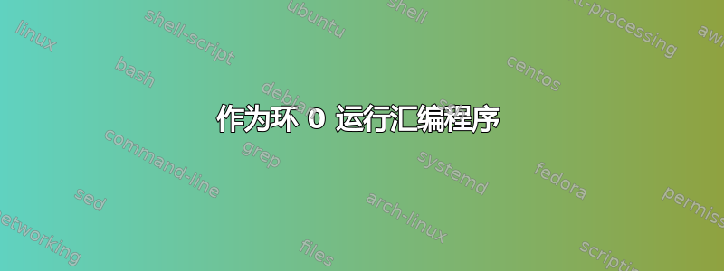 作为环 0 运行汇编程序