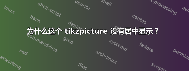 为什么这个 tikzpicture 没有居中显示？