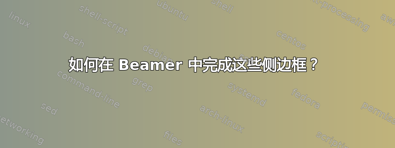 如何在 Beamer 中完成这些侧边框？