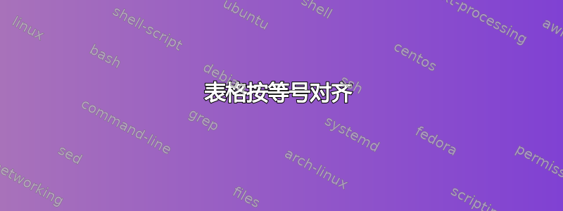 表格按等号对齐