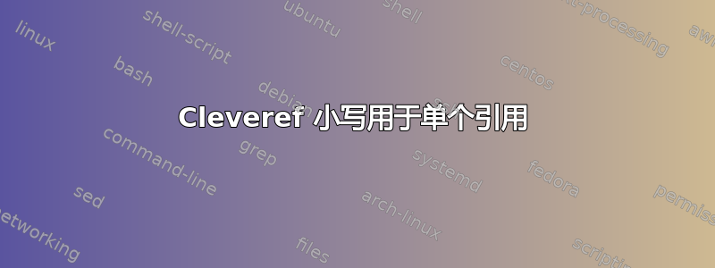 Cleveref 小写用于单个引用