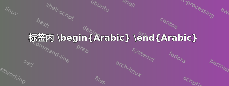 标签内 \begin{Arabic} \end{Arabic}