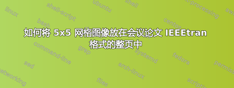 如何将 5x5 网格图像放在会议论文 IEEEtran 格式的整页中