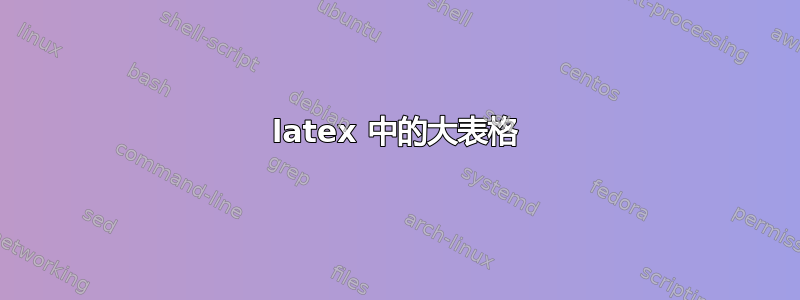 latex 中的大表格