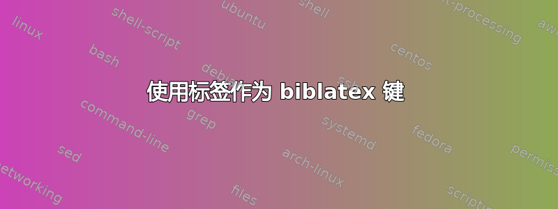 使用标签作为 biblatex 键