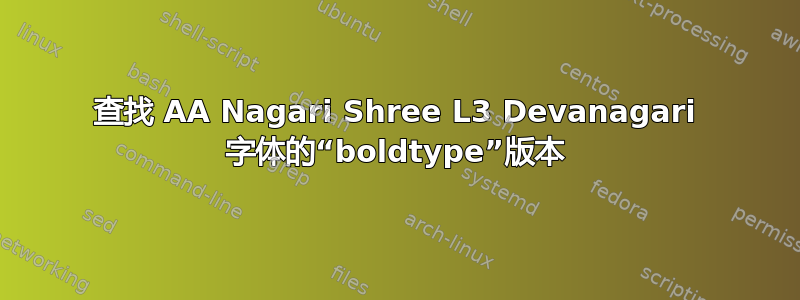 查找 AA Nagari Shree L3 Devanagari 字体的“boldtype”版本