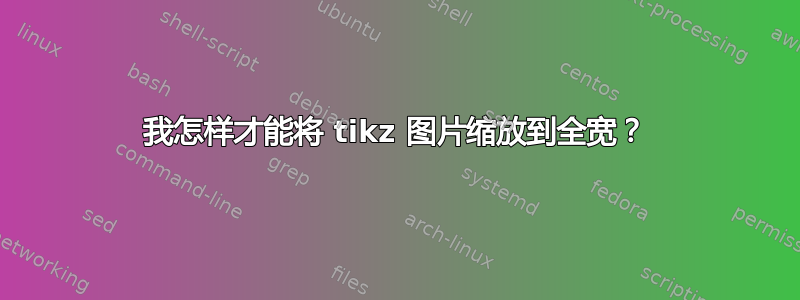 我怎样才能将 tikz 图片缩放到全宽？