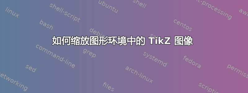 如何缩放图形环境中的 TikZ 图像