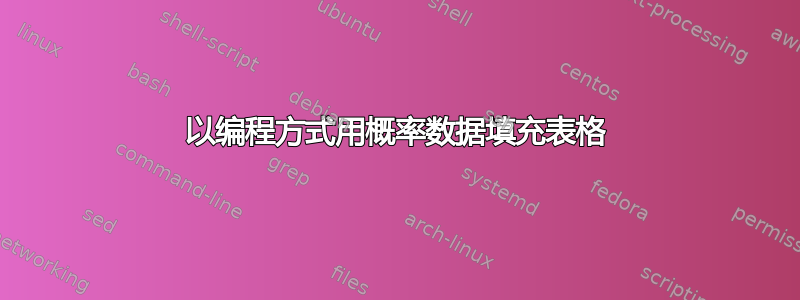 以编程方式用概率数据填充表格