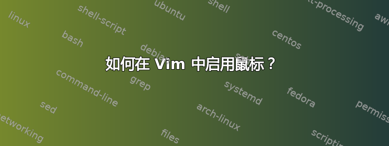 如何在 Vim 中启用鼠标？