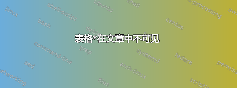 表格*在文章中不可见