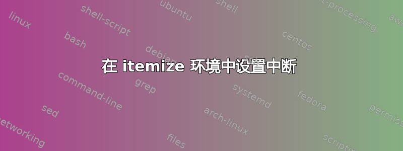 在 itemize 环境中设置中断