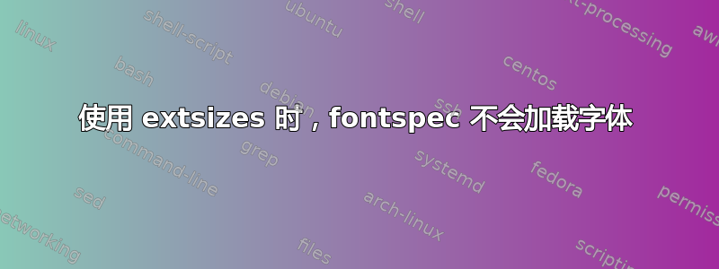 使用 extsizes 时，fontspec 不会加载字体