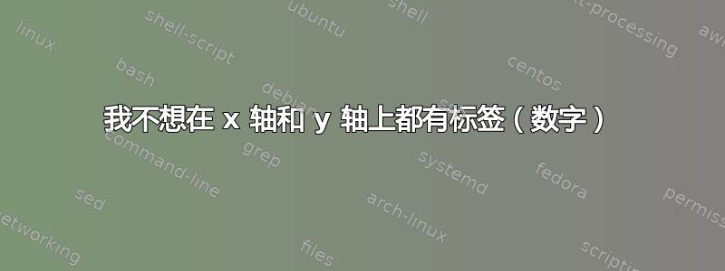 我不想在 x 轴和 y 轴上都有标签（数字）