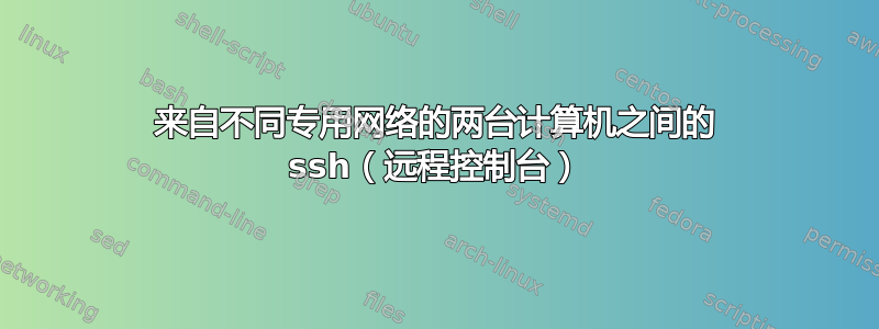 来自不同专用网络的两台计算机之间的 ssh（远程控制台）