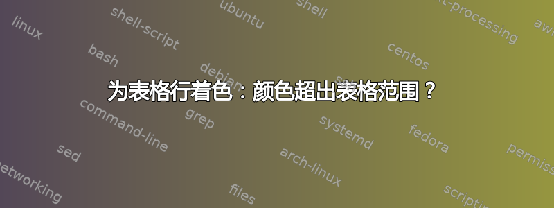 为表格行着色：颜色超出表格范围？