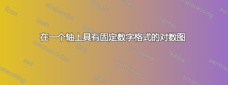 在一个轴上具有固定数字格式的对数图