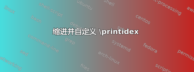 缩进并自定义 \printidex