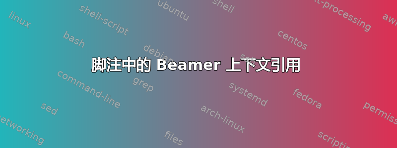 脚注中的 Beamer 上下文引用