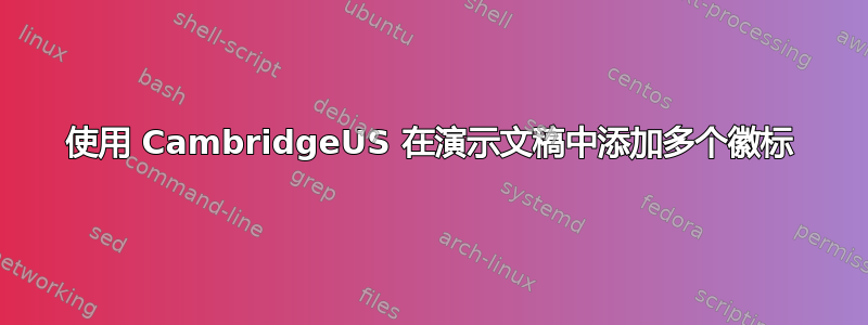 使用 CambridgeUS 在演示文稿中添加多个徽标