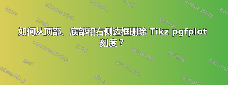 如何从顶部、底部和右侧边框删除 Tikz pgfplot 刻度？