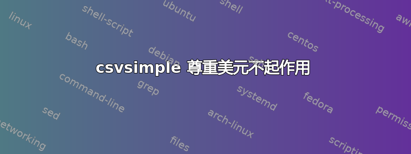 csvsimple 尊重美元不起作用