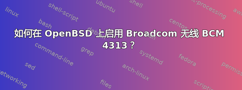 如何在 OpenBSD 上启用 Broadcom 无线 BCM 4313？