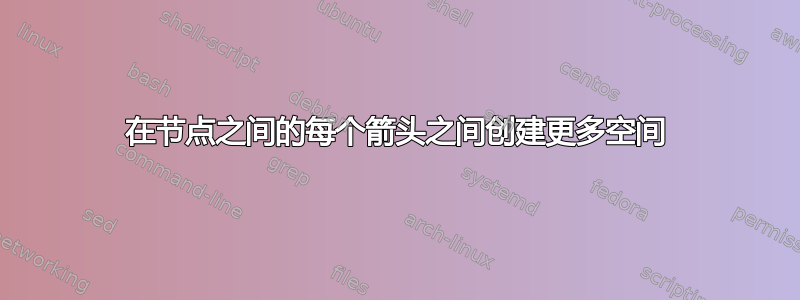 在节点之间的每个箭头之间创建更多空间