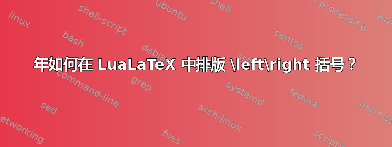 2019 年如何在 LuaLaTeX 中排版 \left\right 括号？