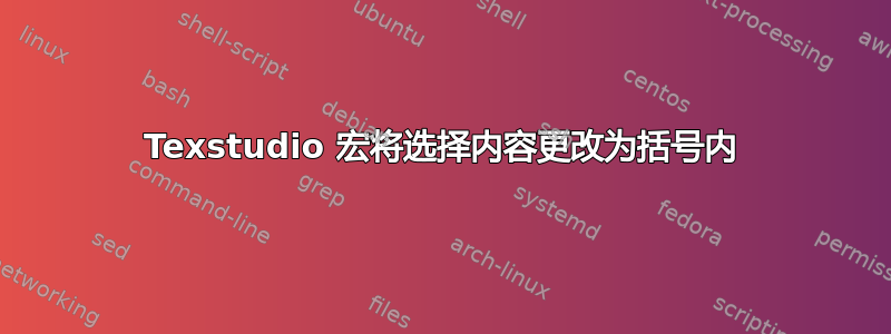 Texstudio 宏将选择内容更改为括号内