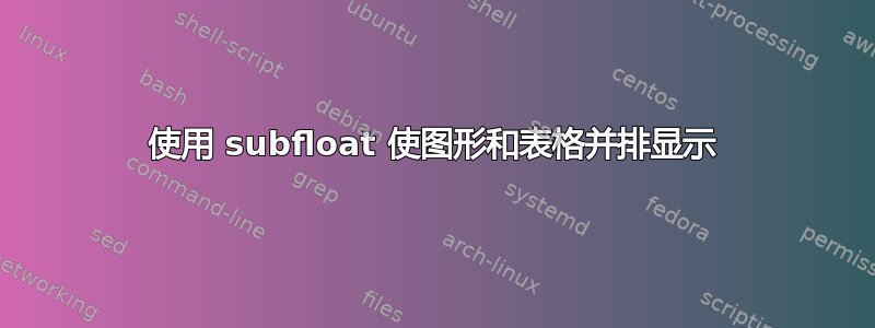 使用 subfloat 使图形和表格并排显示