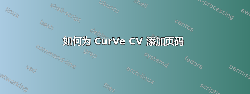 如何为 CurVe CV 添加页码