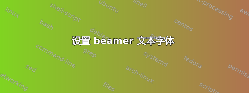 设置 beamer 文本字体