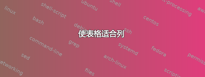 使表格适合列