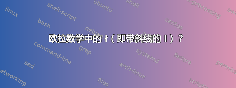 欧拉数学中的 ł（即带斜线的 l）？