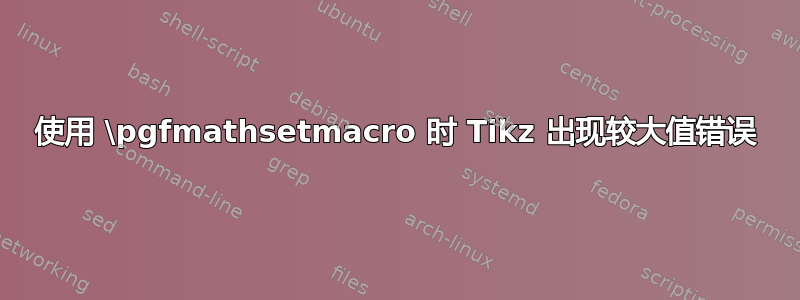 使用 \pgfmathsetmacro 时 Tikz 出现较大值错误