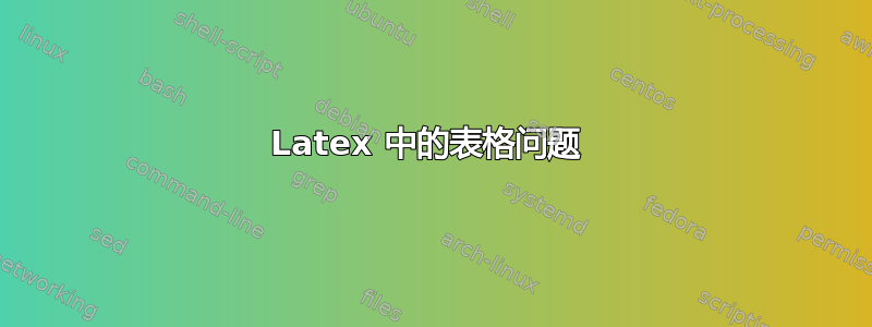 Latex 中的表格问题 