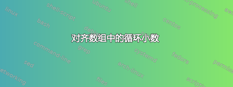 对齐数组中的循环小数