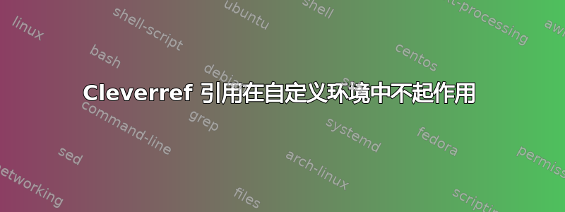 Cleverref 引用在自定义环境中不起作用