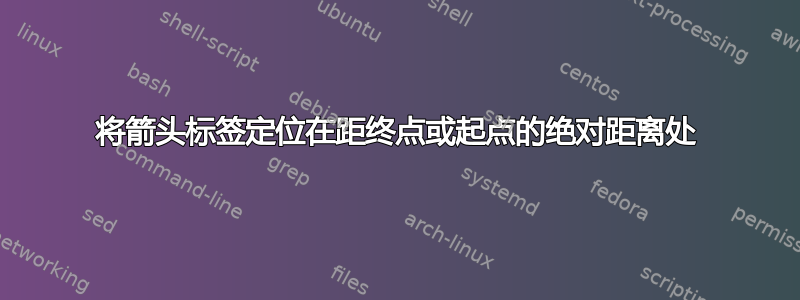 将箭头标签定位在距终点或起点的绝对距离处