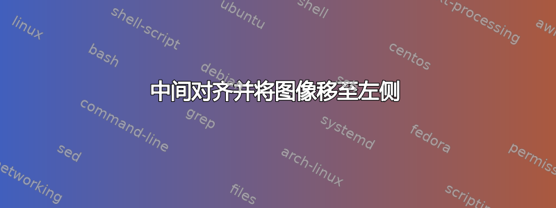 中间对齐并将图像移至左侧