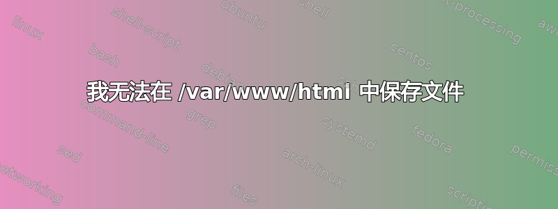 我无法在 /var/www/html 中保存文件