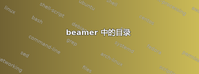 beamer 中的目录